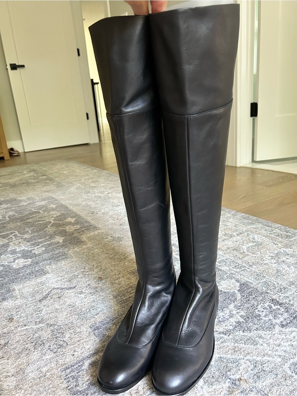 Jil Sander Black Leather Over-the-Knee Boots